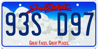 SD license plate 93SD97