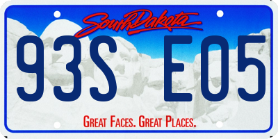 SD license plate 93SE05