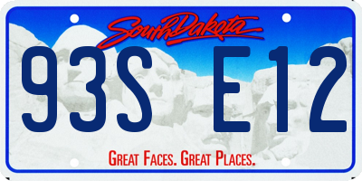 SD license plate 93SE12