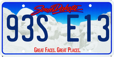 SD license plate 93SE13