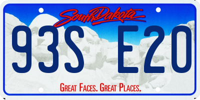 SD license plate 93SE20