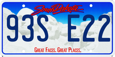 SD license plate 93SE22