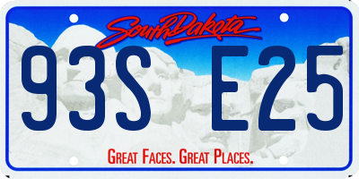 SD license plate 93SE25