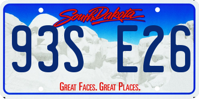 SD license plate 93SE26