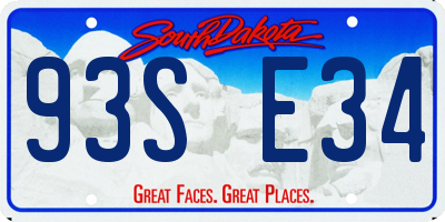 SD license plate 93SE34