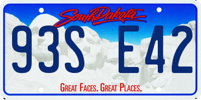 SD license plate 93SE42