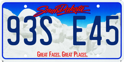 SD license plate 93SE45