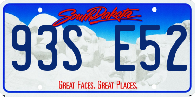 SD license plate 93SE52
