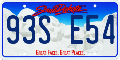 SD license plate 93SE54