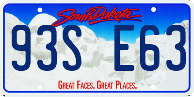 SD license plate 93SE63
