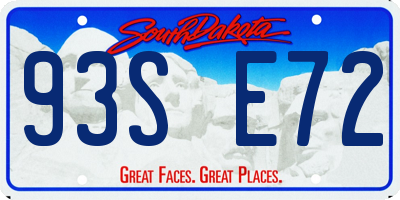 SD license plate 93SE72