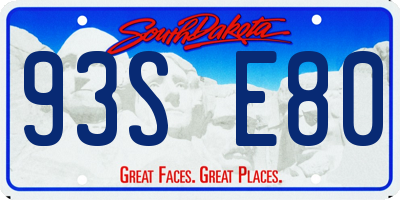 SD license plate 93SE80