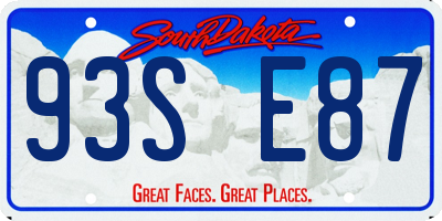 SD license plate 93SE87