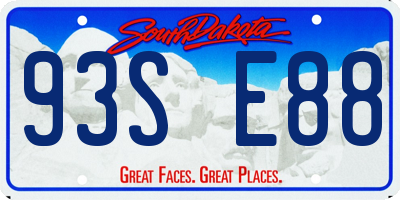SD license plate 93SE88