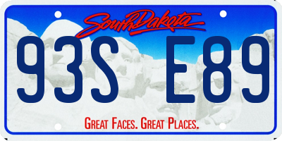 SD license plate 93SE89