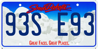 SD license plate 93SE93
