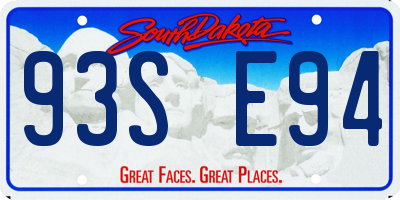 SD license plate 93SE94