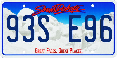 SD license plate 93SE96