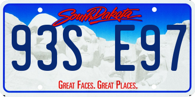 SD license plate 93SE97