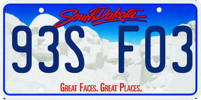SD license plate 93SF03