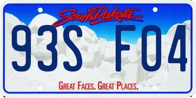 SD license plate 93SF04