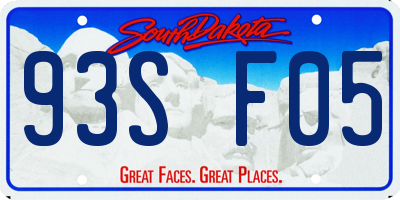 SD license plate 93SF05