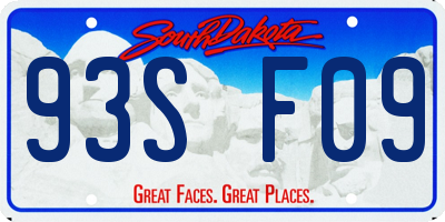 SD license plate 93SF09