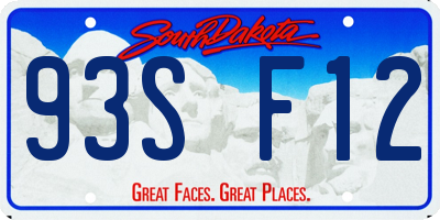 SD license plate 93SF12