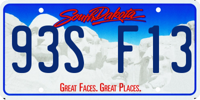 SD license plate 93SF13