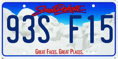 SD license plate 93SF15