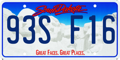 SD license plate 93SF16