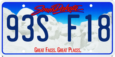 SD license plate 93SF18