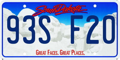 SD license plate 93SF20