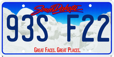 SD license plate 93SF22