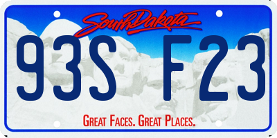 SD license plate 93SF23
