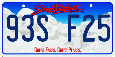 SD license plate 93SF25