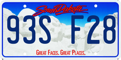 SD license plate 93SF28