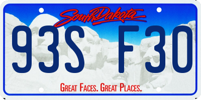 SD license plate 93SF30
