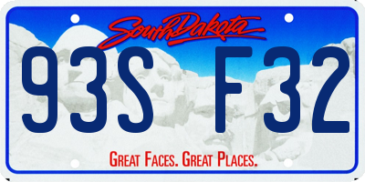 SD license plate 93SF32
