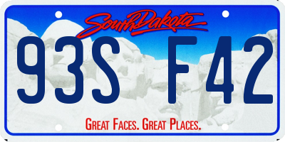 SD license plate 93SF42