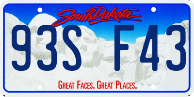 SD license plate 93SF43