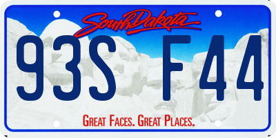 SD license plate 93SF44