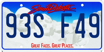 SD license plate 93SF49