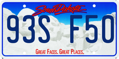 SD license plate 93SF50