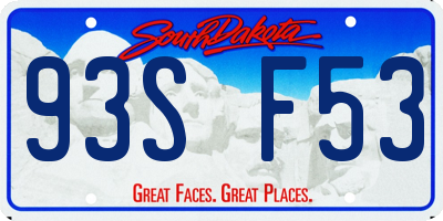 SD license plate 93SF53