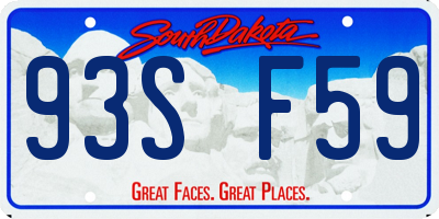 SD license plate 93SF59