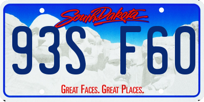 SD license plate 93SF60