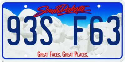 SD license plate 93SF63