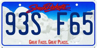 SD license plate 93SF65