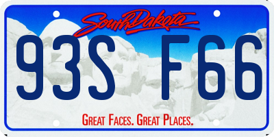 SD license plate 93SF66